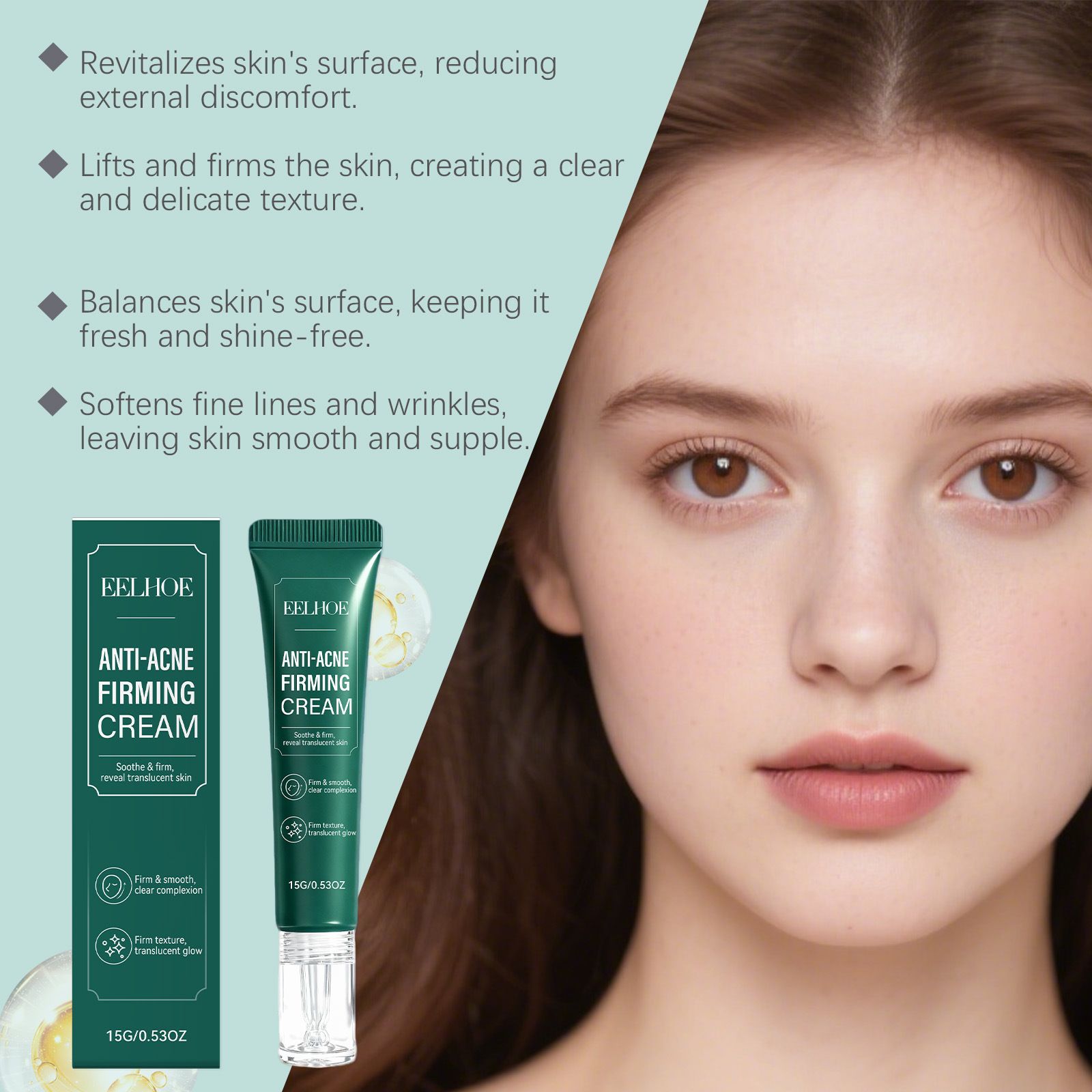 EELHOE Acne Cleansing Cream Moisturizes, Hydrates, and Softens Delicate Facial Skin, Gently Cleanses Facial Acne