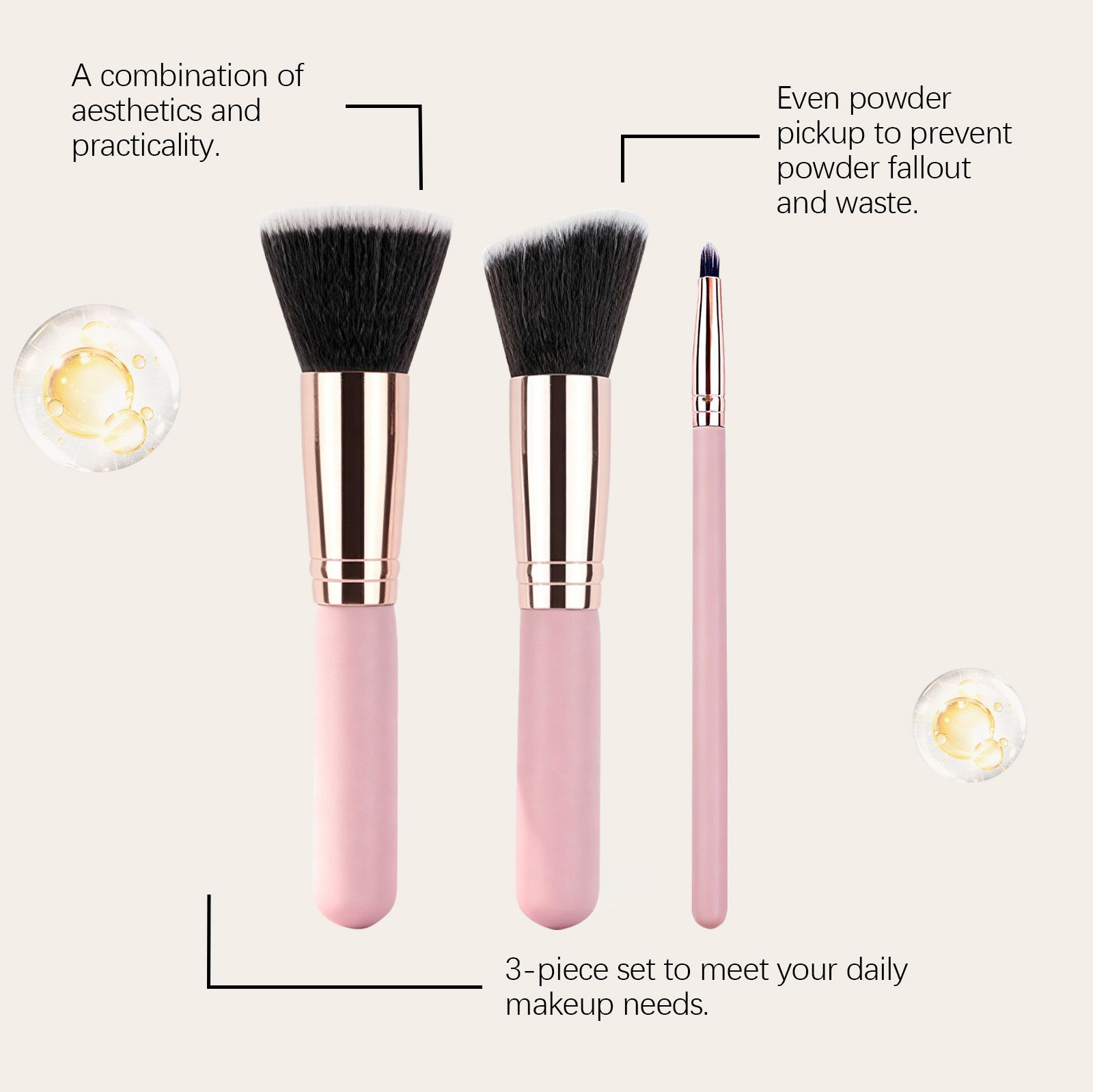 TORVIKX Seamless Makeup Brush Set with Soft and Comfortable Bristles, Evenly Applies Powder to Create a Clear and Natural Makeup Look