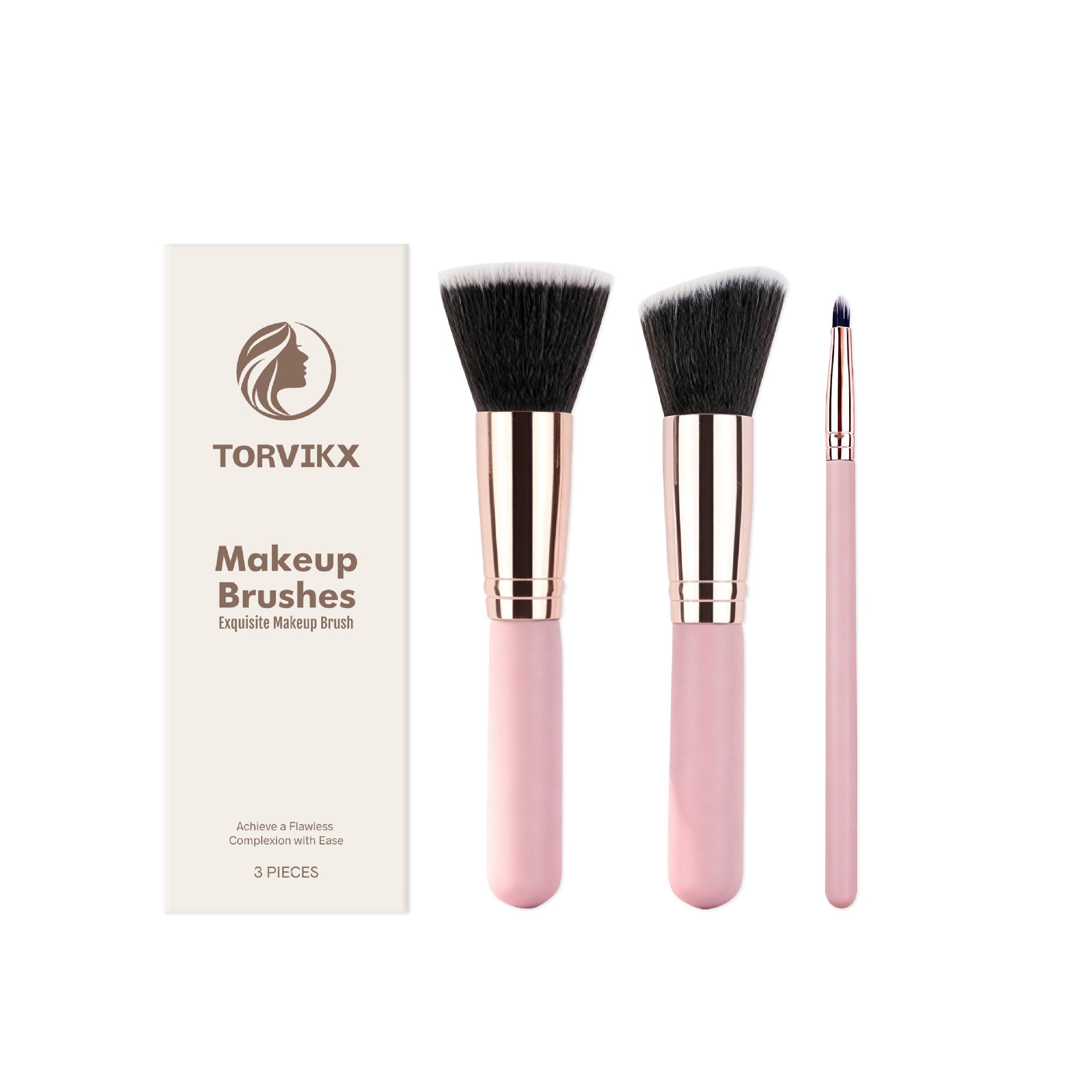 TORVIKX Seamless Makeup Brush Set with Soft and Comfortable Bristles, Evenly Applies Powder to Create a Clear and Natural Makeup Look