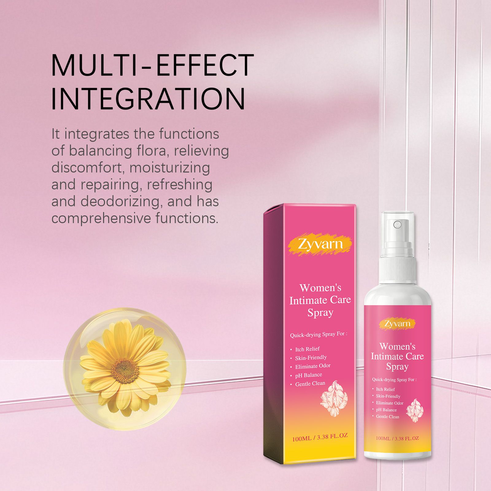 Zyvarn Women's Body Care Spray Daily Gentle Care for Body Skin, Portable and Easy-to-Use Spray