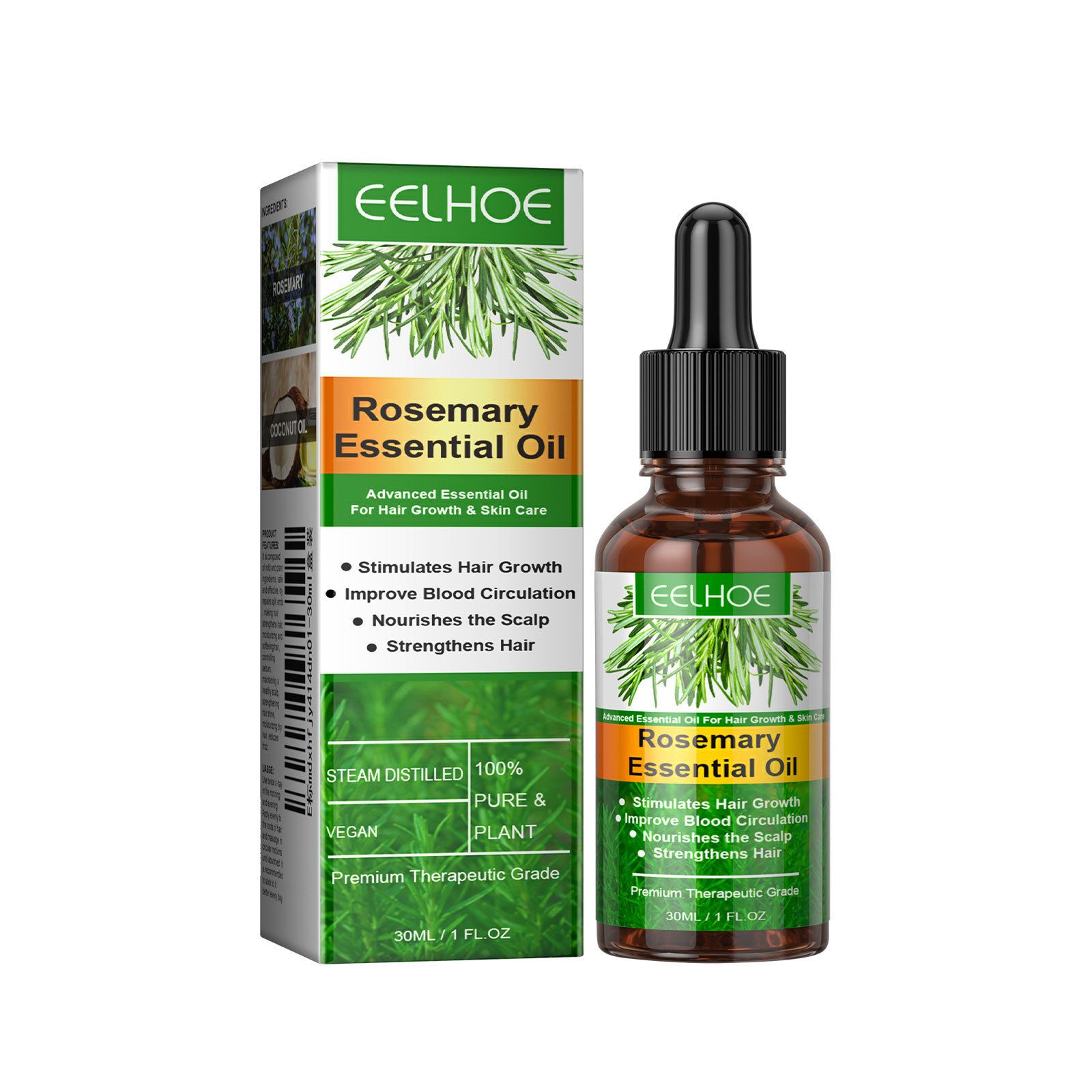 EELHOE Rosemary Hair Care Essential Oil Anti-Hair Loss Hair Growth Essential Oil Anti-Hair Loss Hair Care Nourishing Scalp Essential Oil