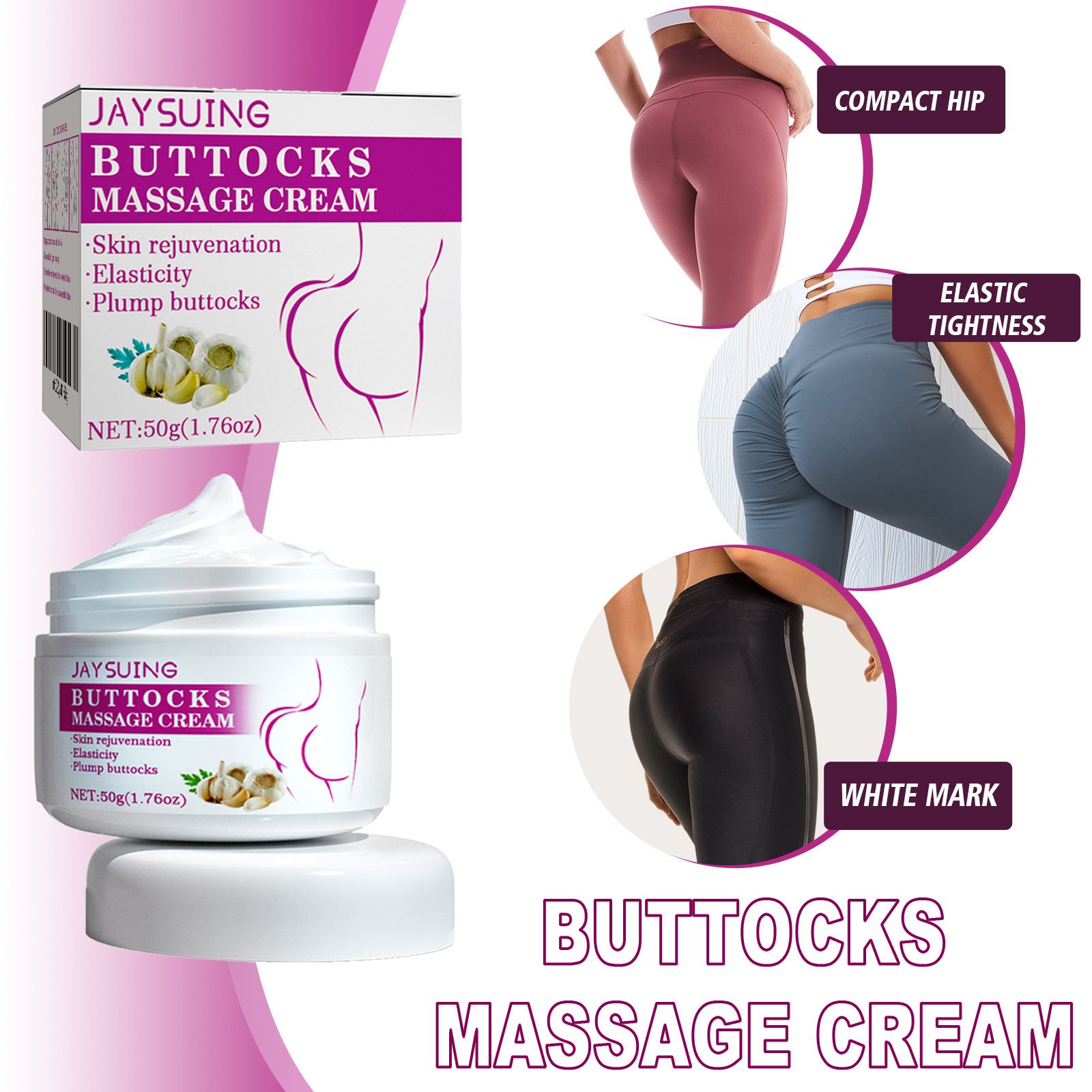 Jaysuing Hip Care Cream Daily Nourishing and Firming Cream for Beautiful Peachy Buttocks, for External Use