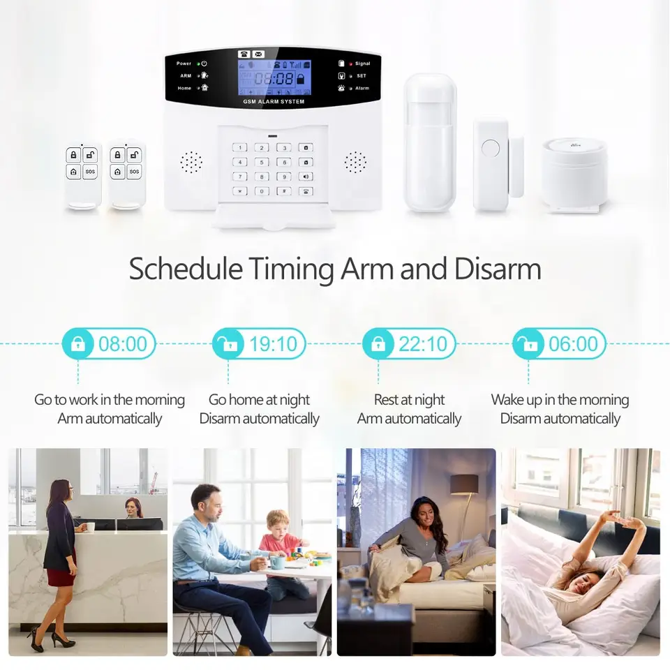 WiFi GSM 2G Alarm System Tuya Smart Home LCD Display