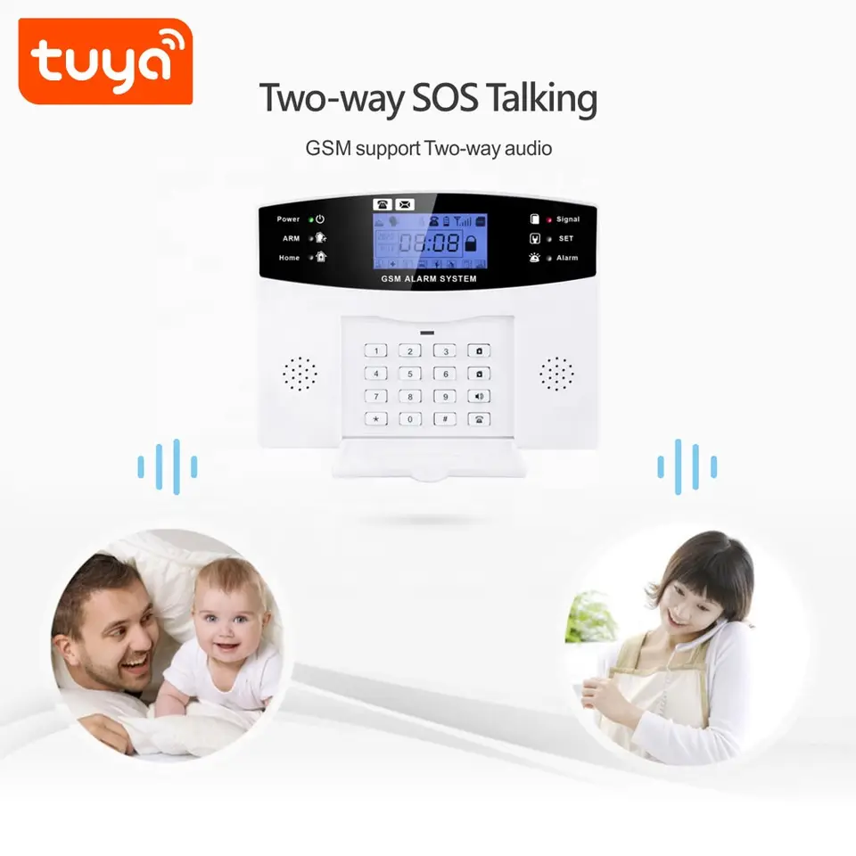 WiFi GSM 2G Alarm System Tuya Smart Home LCD Display