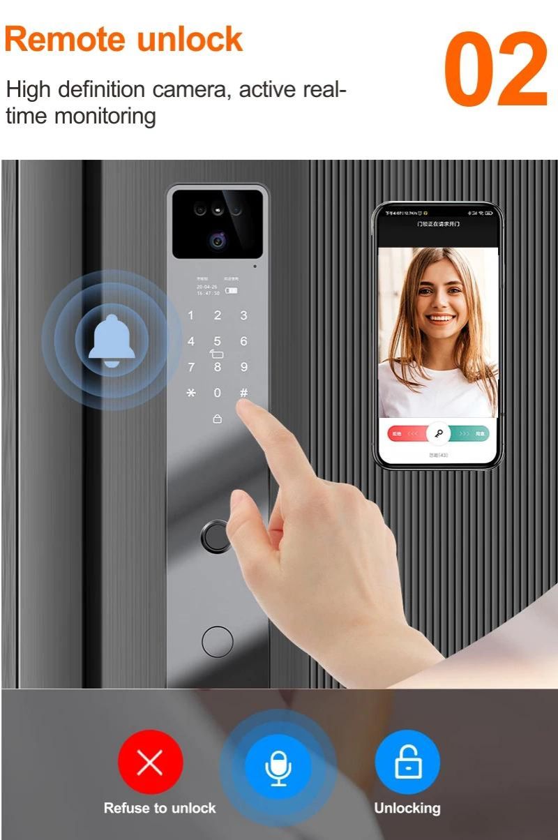 3D Face Recognition Smart Locks For Front Door Tuya Wifi