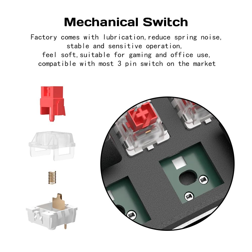 Mechanical Keyboard RGB Led Backlit Hot Swappable Mechanical 68Keys Gaming Keyboards For Pc Computer Laptop 60% Gaming Keyboard
