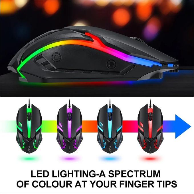 TWOLF TF850 5 in 1 Gift Laptop Gaming Teclado Keyboard and Mouse Speaker Headphones Pads Combos Kit Gaming for PC Gamer