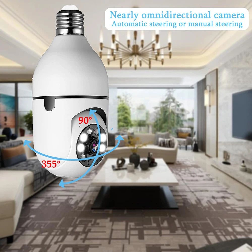 V360 pro app 720P Wireless Camera 2.4G WIFI Bulb Indoor Camera Ceiling mount and outdoor survaillance camera 360 degrees