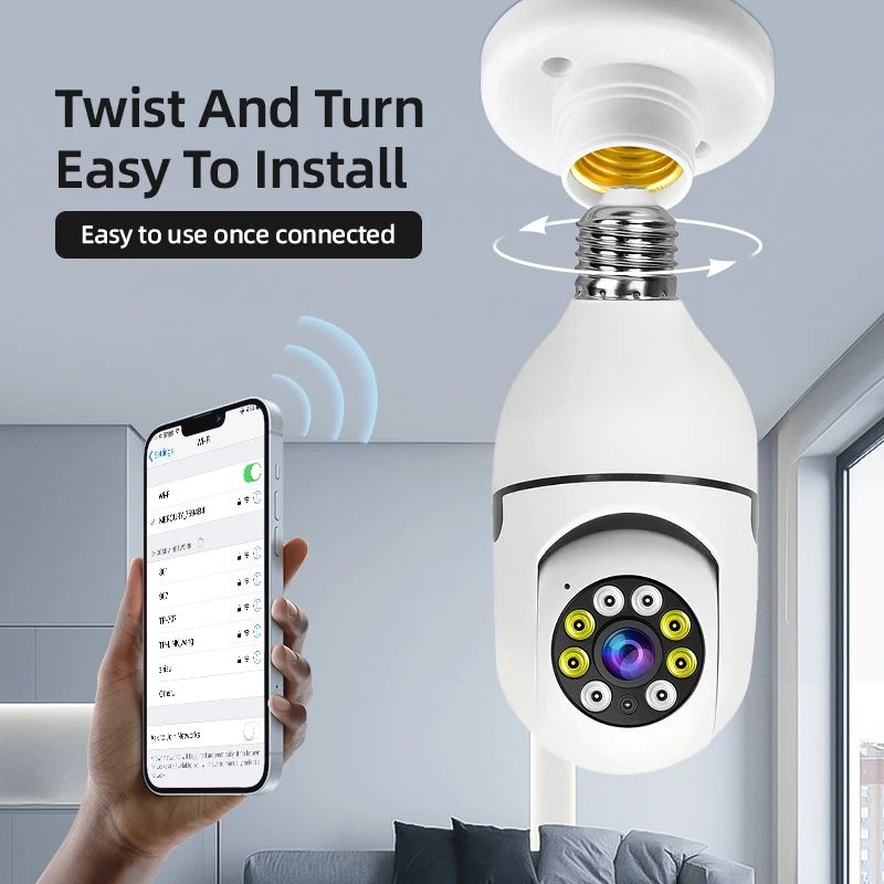 Wireless Camera 2.4G WIFI Bulb Indoor Camera Ceiling mount and outdoor survaillance camera 360 degrees