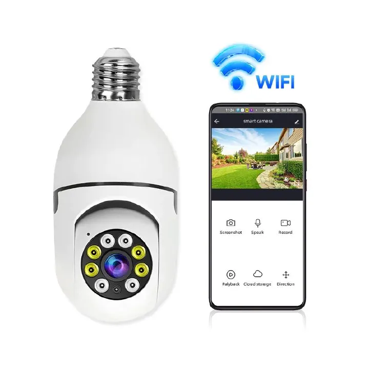 Wireless Camera 2.4G WIFI Bulb Indoor Camera Ceiling mount and outdoor survaillance camera 360 degrees