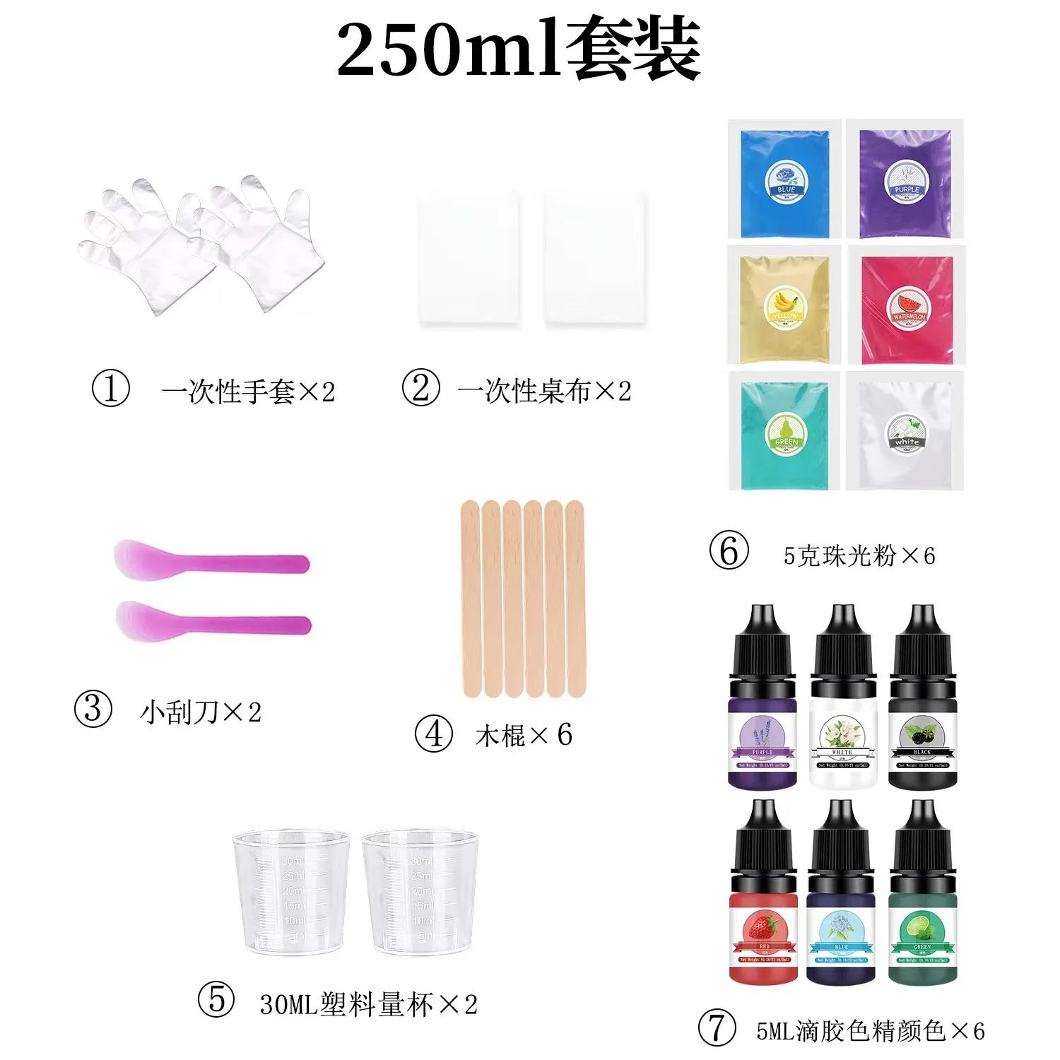 Epoxy Resin kit 1:1 DIY  for Art Epoxy Resin Craft Tool Package Resin. Comes with Colors, Gloves, Sticks and flowers