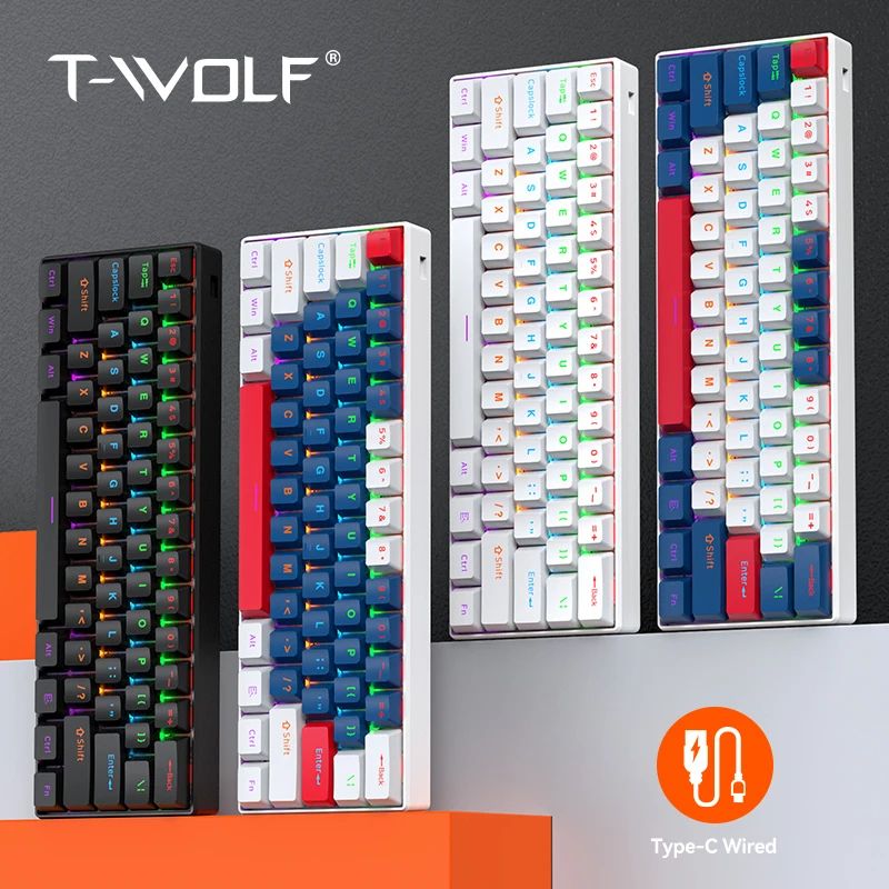 T60  Gaming mechanical keyboard 63 keys blue switch Backlit keyboard