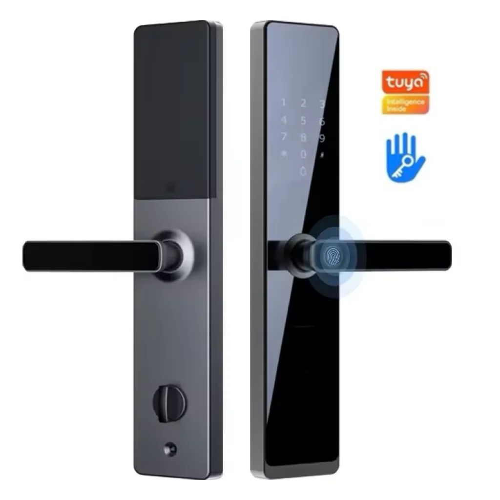 Tuya Biometric Fingerprint Door Lock, Security Smart Lock with WiFi APP Password RFID Unlock, Electronic Door Lock