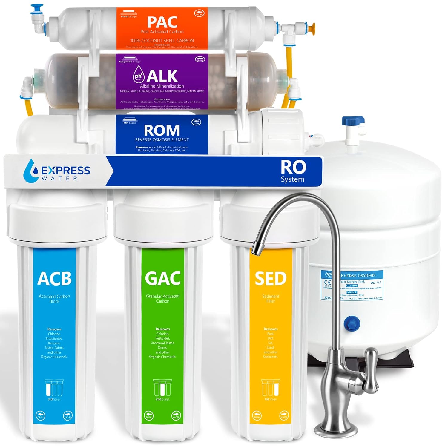 7 Stage Alkaline Water Purifier Machine Reverse Osmosis Water Filter System