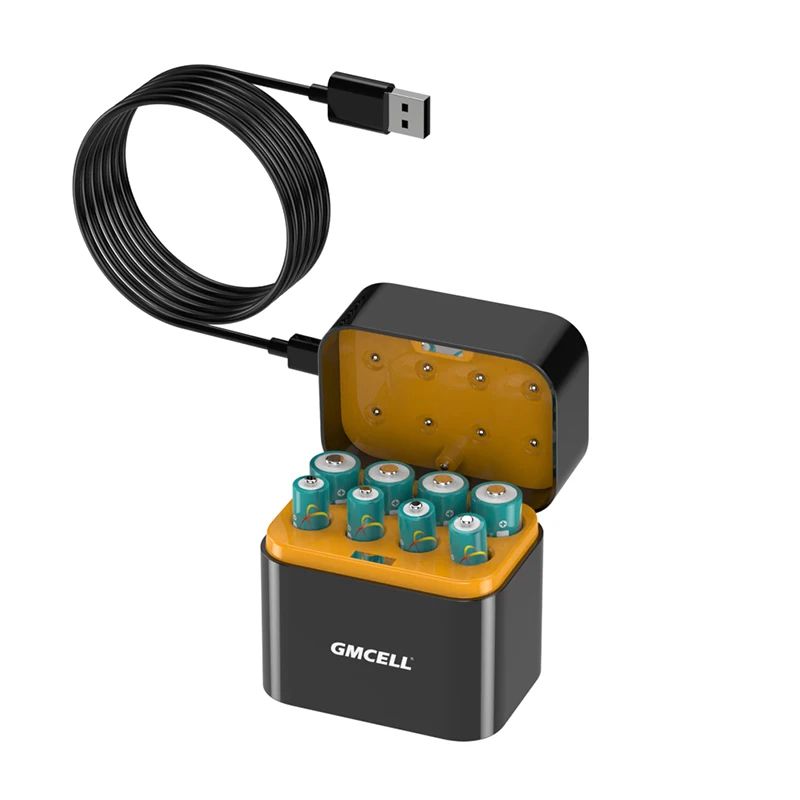 Portable Fast Charge AA Lithium Ion Battery Smart Charger Aa and Aaa Batteries Charger with 8 Slots