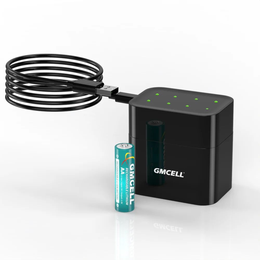Portable Fast Charge AA Lithium Ion Battery Smart Charger Aa and Aaa Batteries Charger with 8 Slots