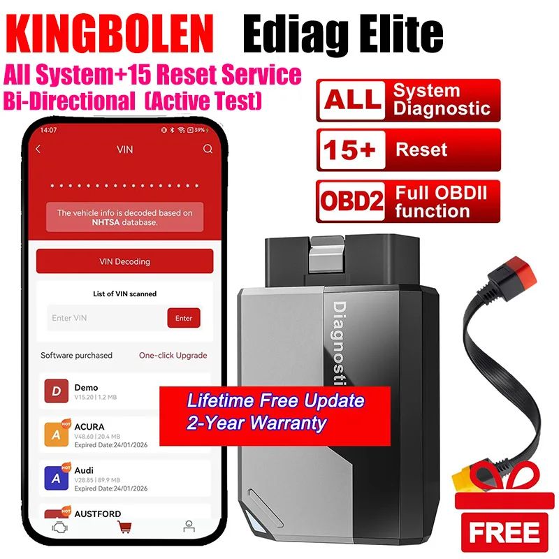 2025 Kingbolen Ediag Elite All System Car Diagnostic Scanner Tool All Lifetime Free