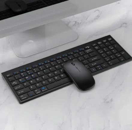Bluetooth Wireless Keyboard and Mouse Three-mode Full-size Bluetooth Keyboard Mouse Set Multi-Device Rechargeable Keyboard Set