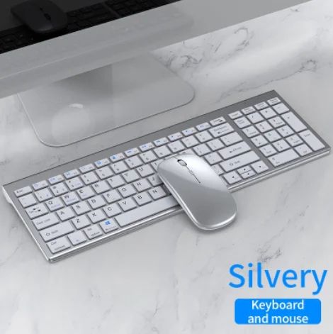 Bluetooth Wireless Keyboard and Mouse Three-mode Full-size Bluetooth Keyboard Mouse Set Multi-Device Rechargeable Keyboard Set