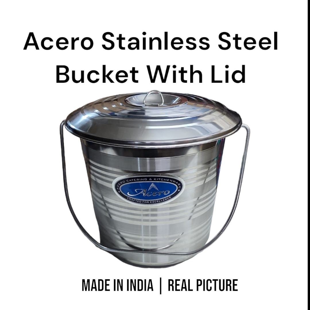 [🔥PRICE OFFER🔥 🥑🌽ONLY AT KILIMALL !!! ] 1Pc Classy Brand new Very Quality ACERO Stainless Steel Bucket with Lid 762885 Size 10L
