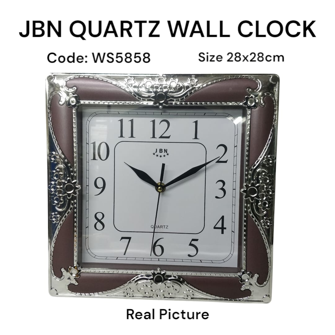 [ MAKES IT EASY AND SAVES COSTS 🤩🤩✨ !!! ]   1Pc Classy Stylish High Quality Jbn quartz Square wall clock Size 28 x 28cm