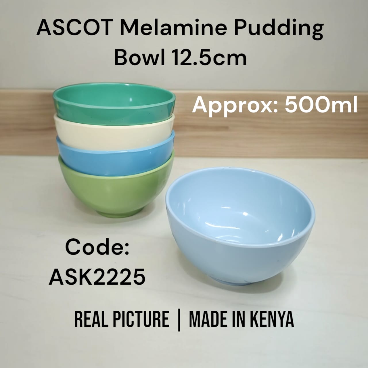 [🔥LIMITED OFFER🔥 🥑🌽ONLY AT KILIMALL !!! ]  6Pcs Classy Very Quality ASK2225 Ascot Melamine Pudding Kitchen Bowl 12.5cm  Approx 500ml  at Best Price