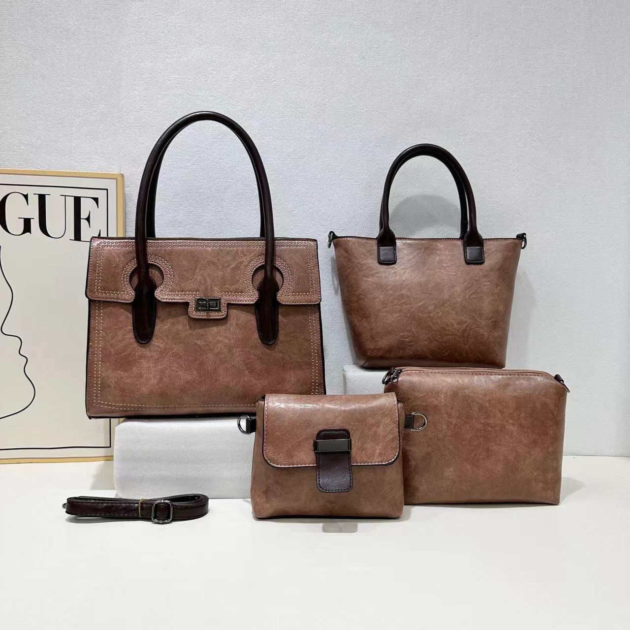 [ GRAB IT AT LOW PRICE+ ADDED OFFERS 🤩🤩✨ !!! ] 4 IN 1 Brand New High Quality Stylish and Luxurious Comfortable Ladies Handbag ..Designed With Durability and Functionality ✔👌