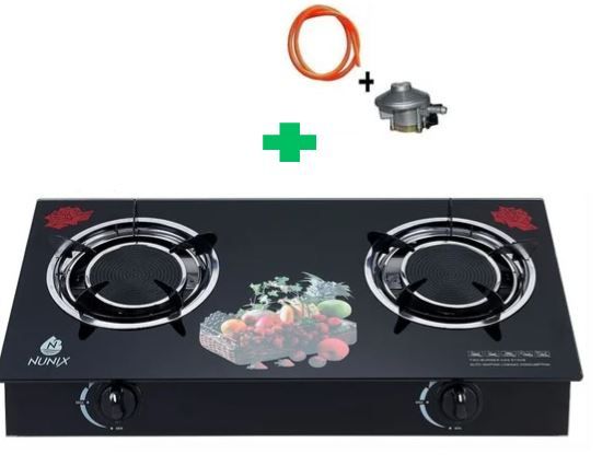 [🤑🥑GRAB IT AT LOW PRICE+ ADDED OFFERS **🥑🌽 ] 2 Burner Brand New Very Quality Durable Nunix infrared burner Gas Cooker. That Comes With a Free Regulator And 2M Gas Pipe at Affordable Price
