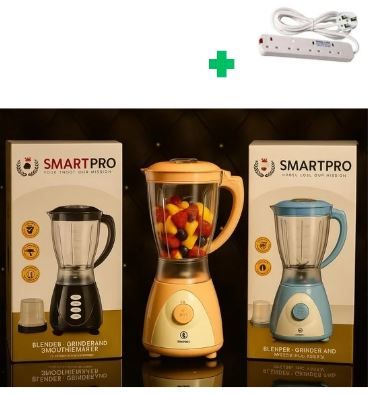 [📢PRICE DROP ALERT! SAVE BIG ON YOUR FAVES 🤑!!!]  1Pc Brand New Very Quality Durable & Stylish Smartpro blender 2.0 Litres... That Comes With Free 4way extension.All at Affordable Price