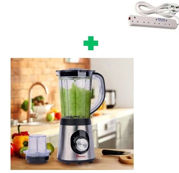 [📢PRICE DROP ALERT! SAVE BIG ON YOUR FAVES 🤑!!!] 1Pc Brand New Very Quality Durable RM580 Ramtons Blender with Mill ✅ Capacity:1.5L Plastic jar... That Comes With Free 4way extension.