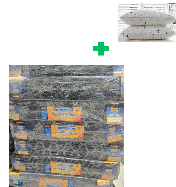 [ ❤EMBRACE THE LATEST TREND 🤩🤩✨ !!! ] Single Size [ 3.5X6 fts -6inches] Brand new Stylish and Luxurious Exclusive Medium density Quilted Mattress .That Comes with a Free Pair Of Pillow 👌