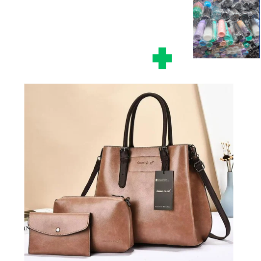 [🔥SPECIAL LIMITED OFFER🔥 🥑🌽ONLY AT KILIMALL !!! ]  3  in 1 New Arrival High Quality Stylish and Luxurious Comfortable Ladies Handbag . That Comes with a Free Water Bottle ( Random Color)