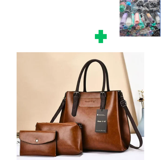 [🔥SPECIAL LIMITED OFFER🔥 🥑🌽ONLY AT KILIMALL !!! ]  3  in 1 New Arrival High Quality Stylish and Luxurious Comfortable Ladies Handbag . That Comes with a Free Water Bottle ( Random Color)