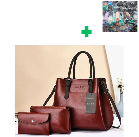 [🔥SPECIAL LIMITED OFFER🔥 🥑🌽ONLY AT KILIMALL !!! ]  3  in 1 New Arrival High Quality Stylish and Luxurious Comfortable Ladies Handbag . That Comes with a Free Water Bottle ( Random Color)