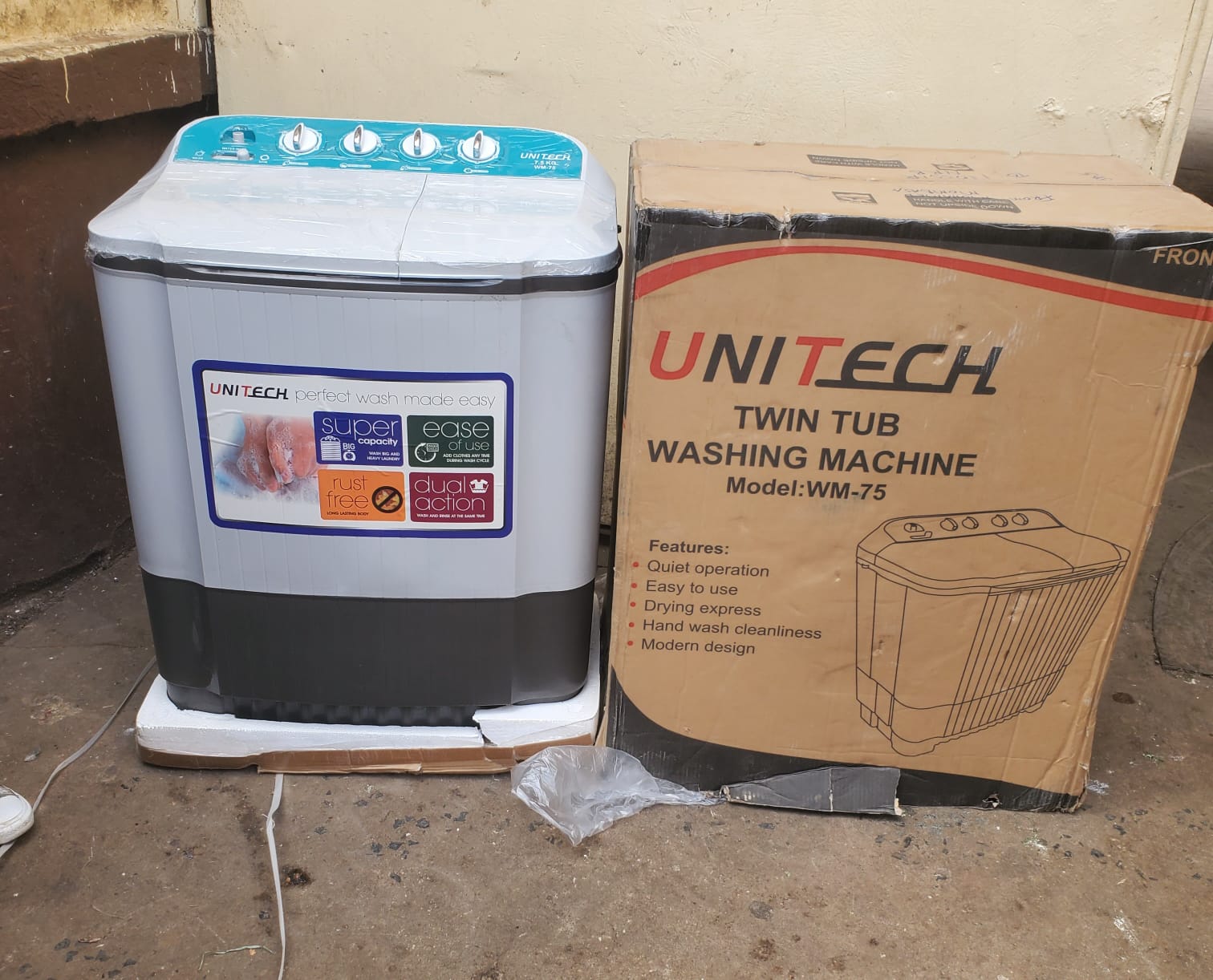 🛒 VALUE OFFER 🛒 - A 1 pc UNITECH 7.5kgs  Twin tub Top load Semi automatic washing machines At Affordable Price and of very high quality