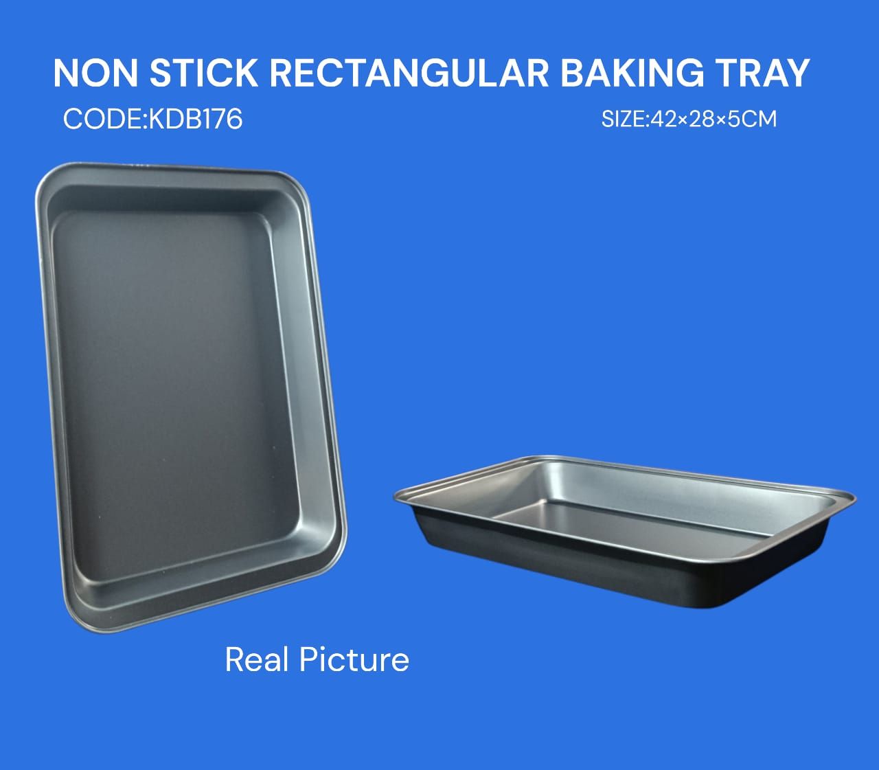 🔔 ALERT OFFER 🔔 Non-Stick Rectangular Baking Tray 42x28x5cm Durable Oven Safe Easy Clean Cake Bread Roasting Pan High Quality Kitchen Use!