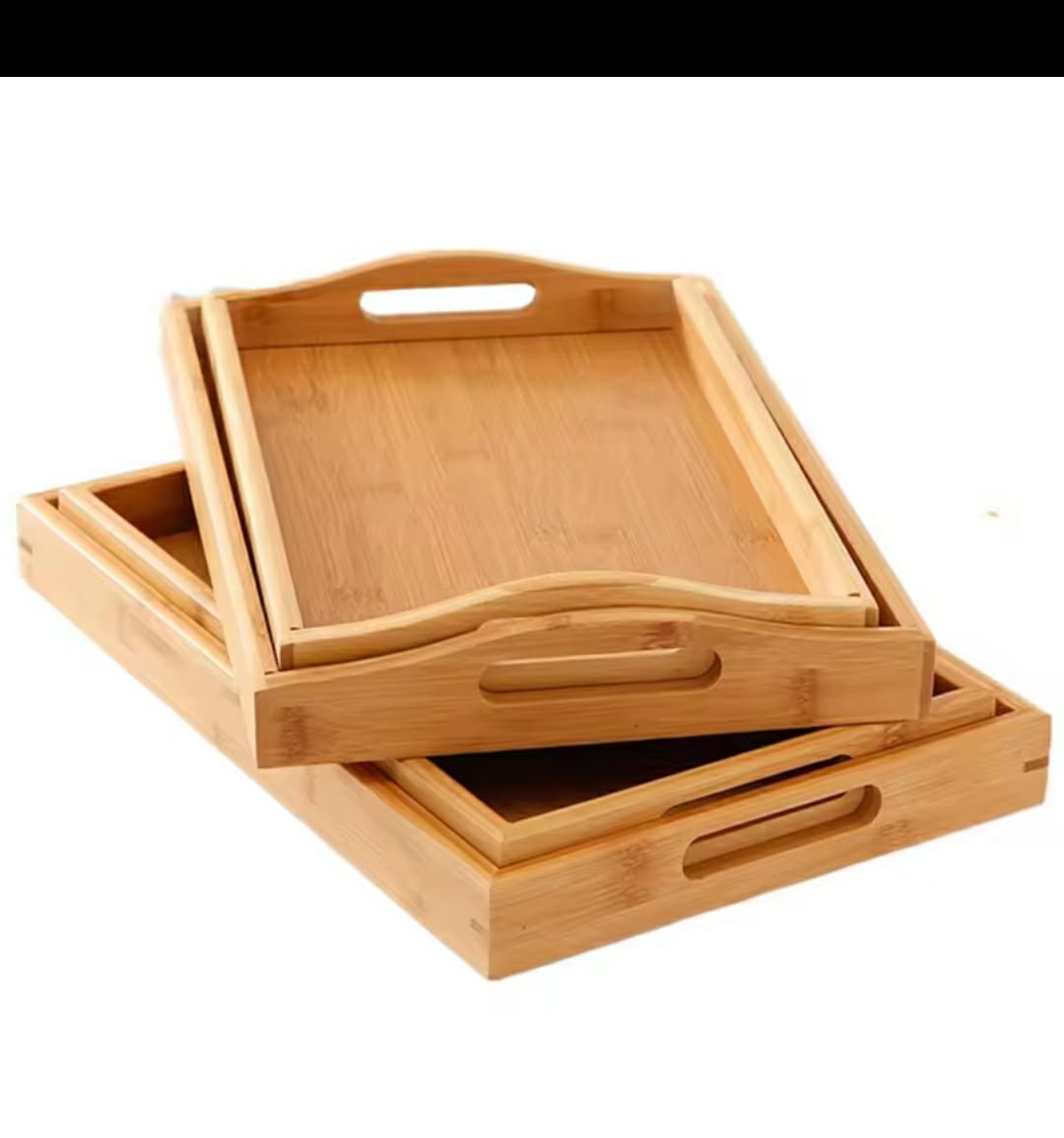 [ EXPERIENCE LUXURY FOR LESS 🤩🤩✨ !!! ] 3 IN 1 Classy Brand New Very High Quality Stylish and Luxurious Portable  outdoor bamboo Kitchen serving trays. Exclusive and Enticing✔👌