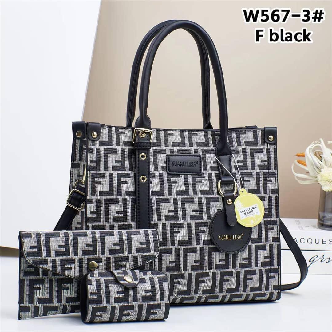 [ CLASSY NEW ARRIVALS🤩🤩✨ !!! ] (EXPERIENCE LUXURY FOR LESS ) 3 IN 1 Classy Fancy and Luxurious Elegant Ladies Handbag With a stylish design and there’s plenty of room for all of your necessities.✔👌