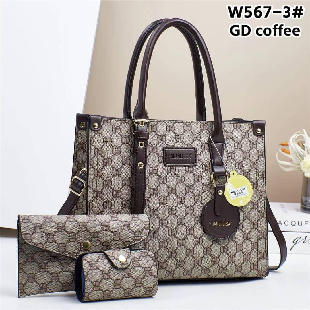 [ CLASSY NEW ARRIVALS🤩🤩✨ !!! ] (EXPERIENCE LUXURY FOR LESS ) 3 IN 1 Classy Fancy and Luxurious Elegant Ladies Handbag With a stylish design and there’s plenty of room for all of your necessities.✔👌