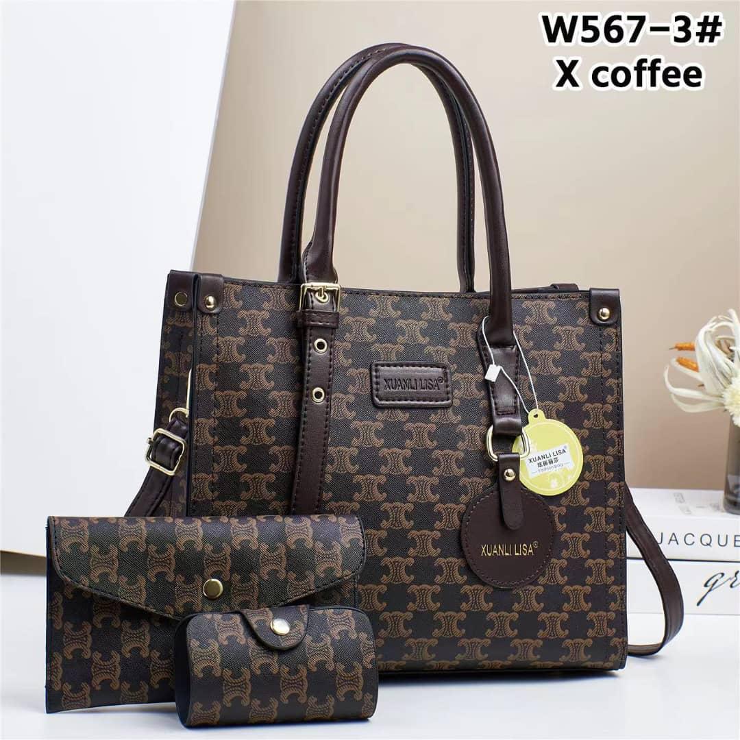 [ CLASSY NEW ARRIVALS🤩🤩✨ !!! ] (EXPERIENCE LUXURY FOR LESS ) 3 IN 1 Classy Fancy and Luxurious Elegant Ladies Handbag With a stylish design and there’s plenty of room for all of your necessities.✔👌