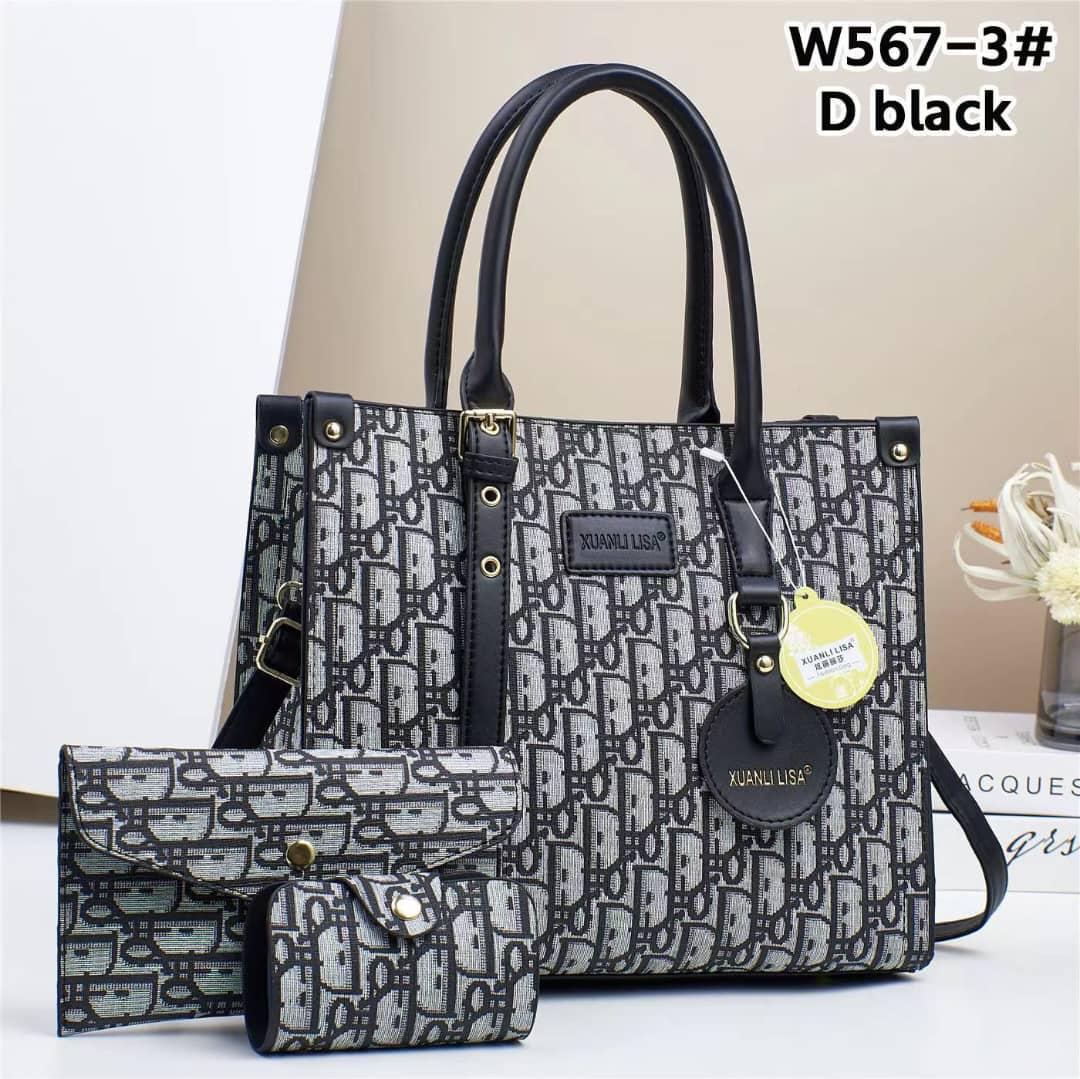 [ CLASSY NEW ARRIVALS🤩🤩✨ !!! ] (EXPERIENCE LUXURY FOR LESS ) 3 IN 1 Classy Fancy and Luxurious Elegant Ladies Handbag With a stylish design and there’s plenty of room for all of your necessities.✔👌