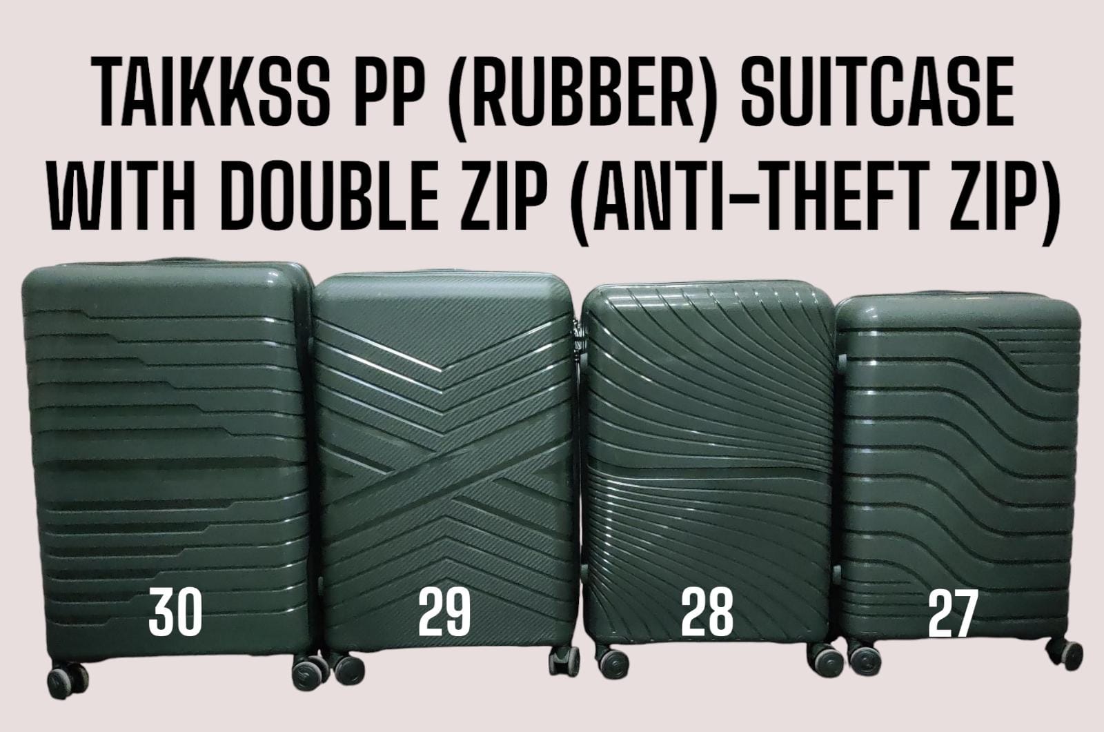 [🔥NEW LIMITED OFFER 🤩🤩✨JUST FOR YOU !!! ] 3 IN 1 Size 28 Classy Brand New Very High Quality TC PP (RUBBER) FIBER WITH DOUBLE ZIP (ANTI THEFT ZIPPER)  At An Exclusive and Enticing Offer