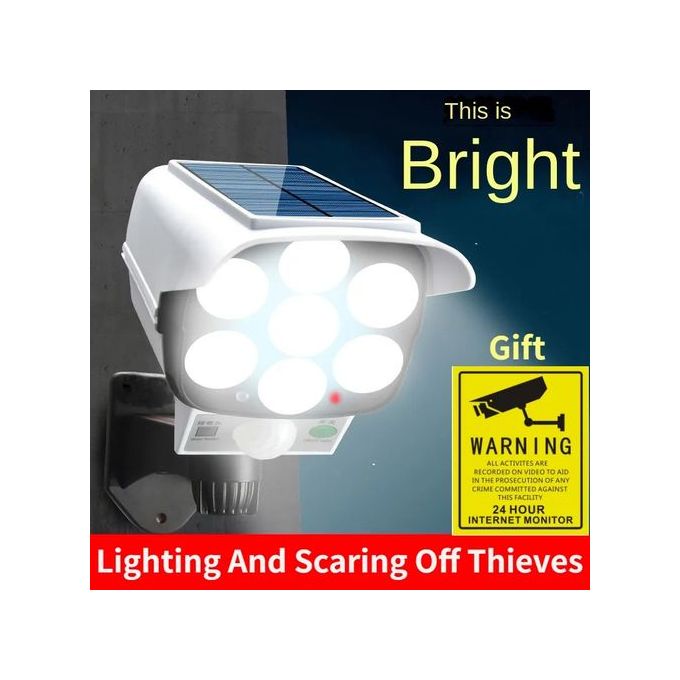 Solar Light Solar Powered Fake Security Camera With LED PIR Motion Sensor Floodlight