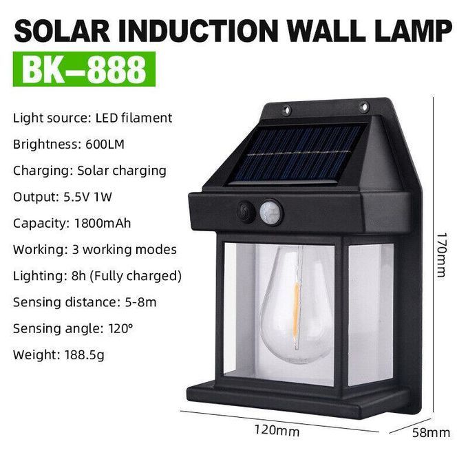 Solar LED Wall Light Induction Lamp Villa Garden Lights Yard Patio Fence Lamps