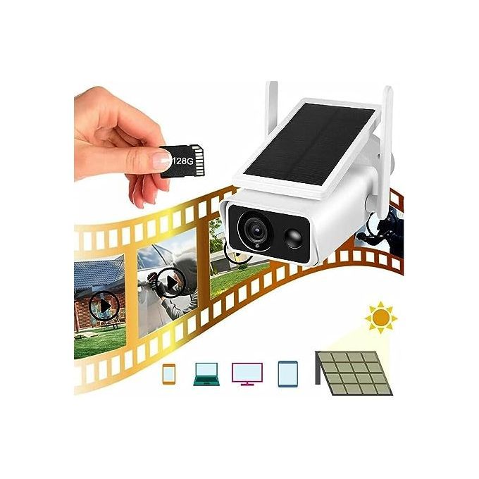 1080P HD Solar Powered 2.4GHz WiFi Security Camera