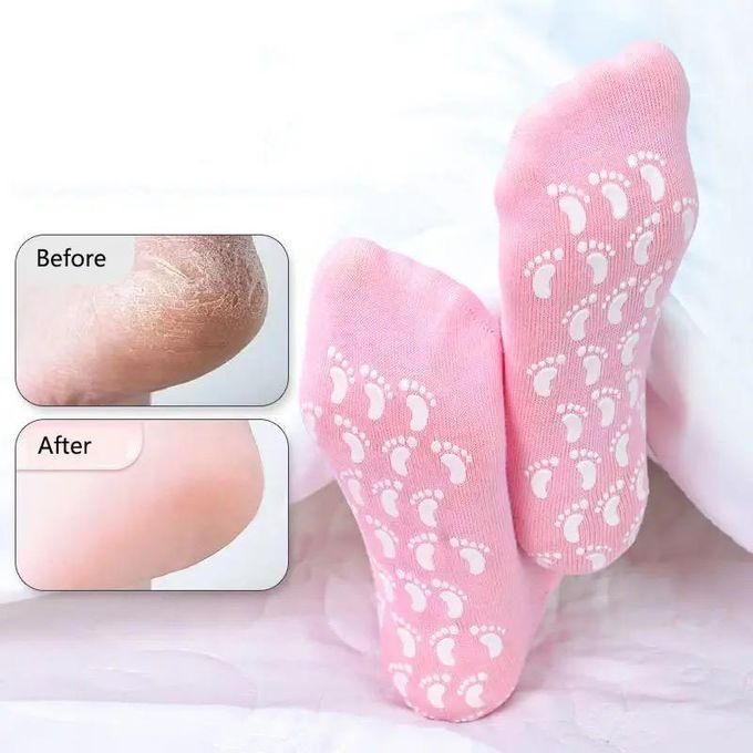 2pcs Moisturizing Socks - Gel Socks For Dry Cracked Feet Women - Gel Spa Socks For Repairing And Softening Dry Cracked Feet Skins, Gel Lining Infused With Essential Oils And Vitamins