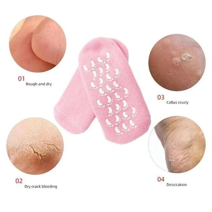 2pcs Moisturizing Socks - Gel Socks For Dry Cracked Feet Women - Gel Spa Socks For Repairing And Softening Dry Cracked Feet Skins, Gel Lining Infused With Essential Oils And Vitamins