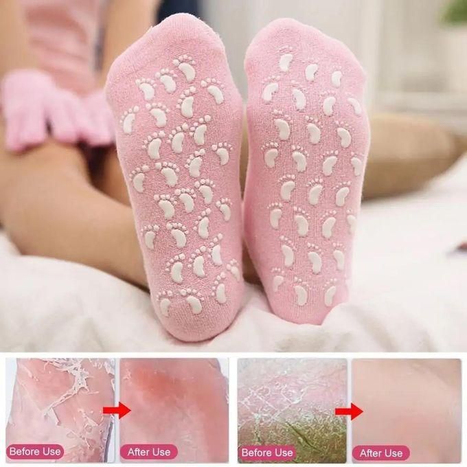 2pcs Moisturizing Socks - Gel Socks For Dry Cracked Feet Women - Gel Spa Socks For Repairing And Softening Dry Cracked Feet Skins, Gel Lining Infused With Essential Oils And Vitamins