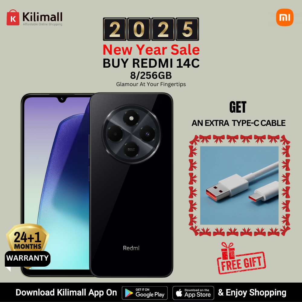 [Extra Year Sale] Xiaomi Redmi 14C  Smart Phone 8GB RAM + 256GB Storage 4G Network Dual SIM 6.88 inch 120Hz LCD Screen 50MP Camera 18W Tpye-C Charging 5160mAh Battery Fingerprint&Face Smart Phones