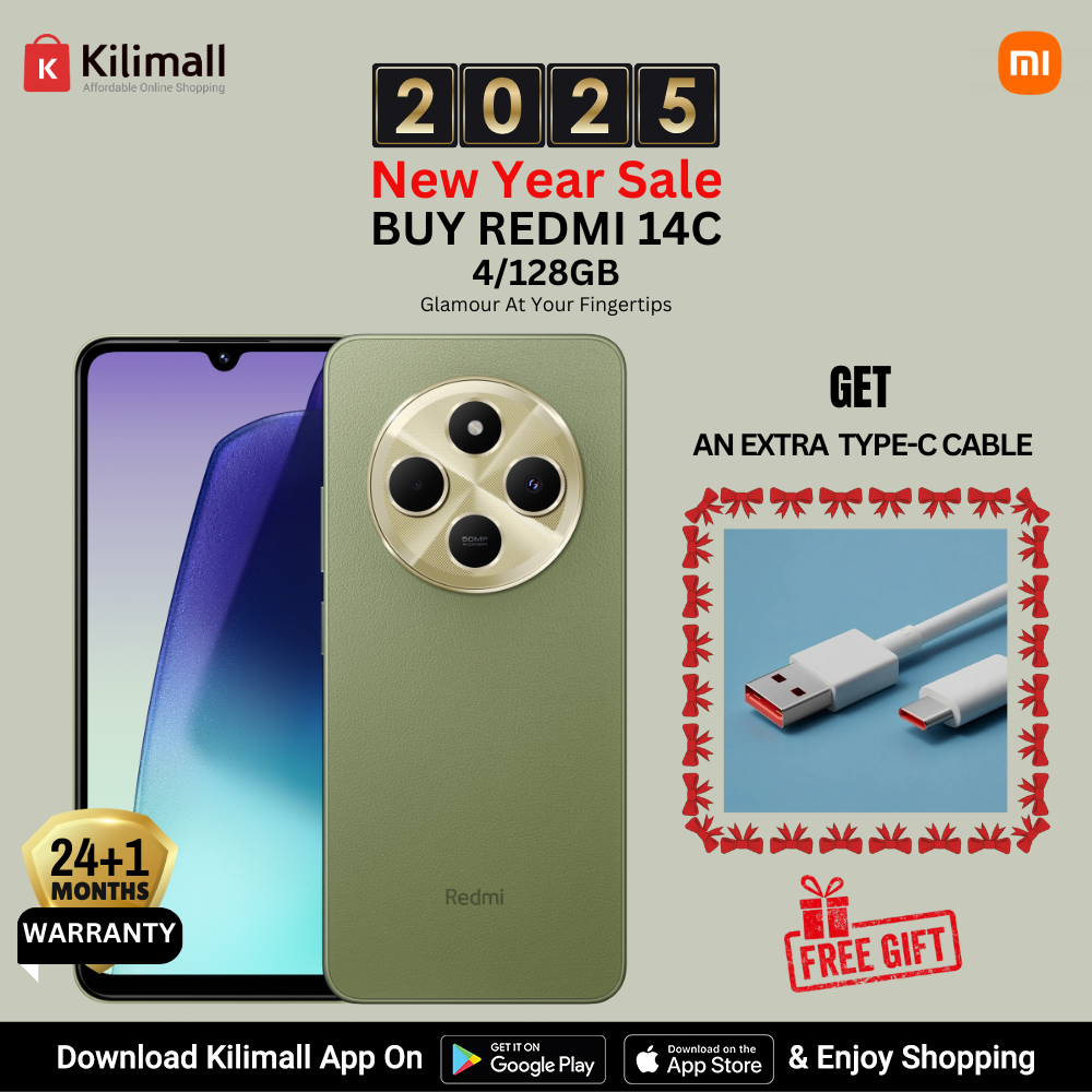 [New Arrivals] Xiaomi Redmi 14C Smart Phone 4GB RAM + 128GB Storage 4G Network Dual SIM 6.88 inch 120Hz LCD Screen 50MP Camera 18W Tpye-C Charging 5160mAh Battery Fingerprint&Face Smart Phones